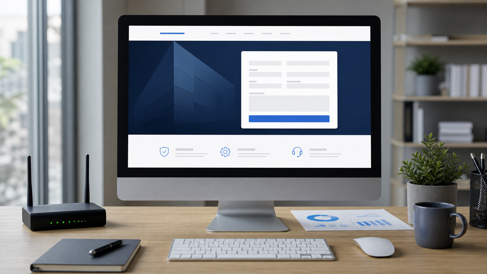 A website page with an online quote request form opening into a saved lead profile and file attachments.
